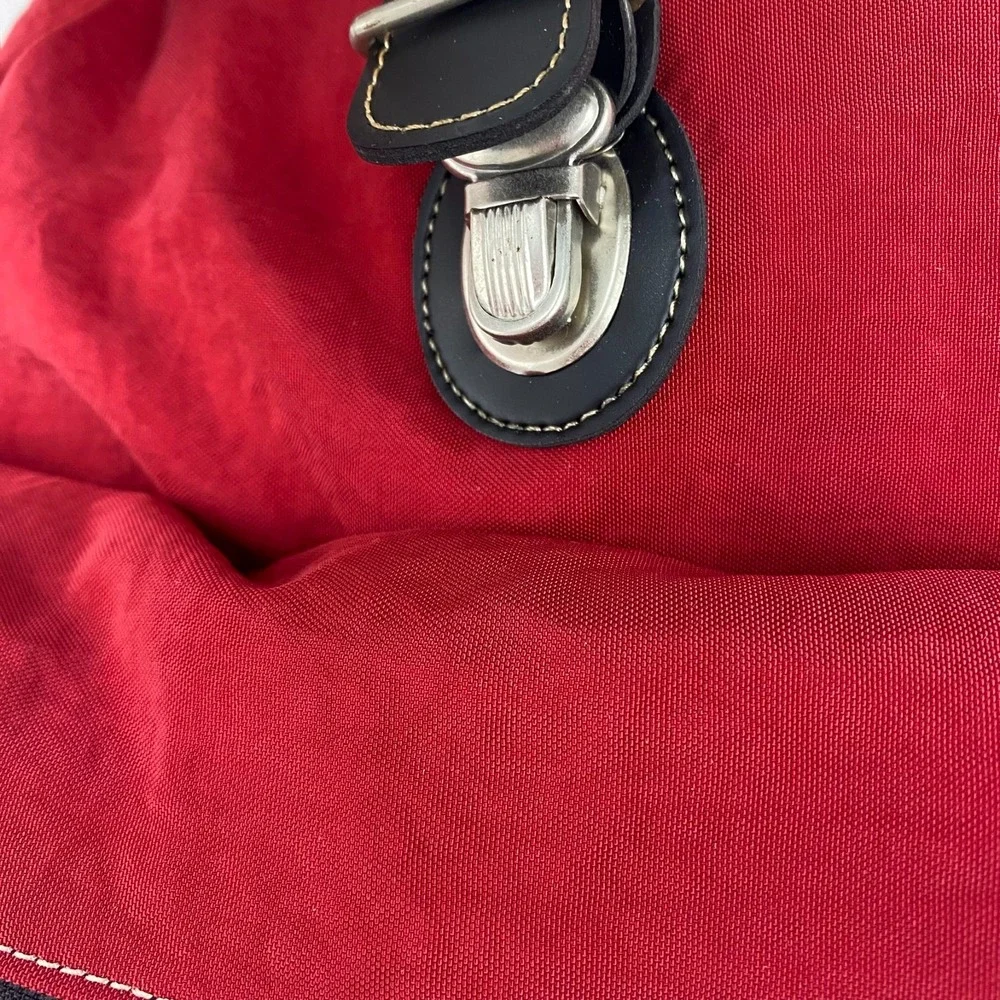 Gap Nylon Backpack Satchel Red & Black Large EUC Big Zip Shoulder Bag School Bag